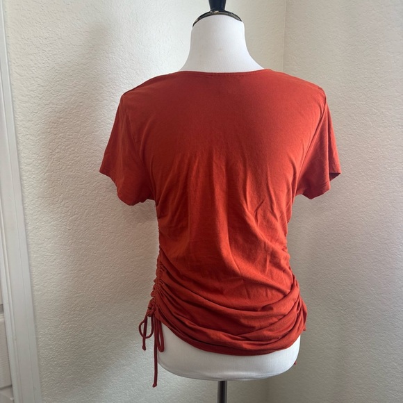 INC International Concepts Rust Wrap Blouse - Picture 3 of 8